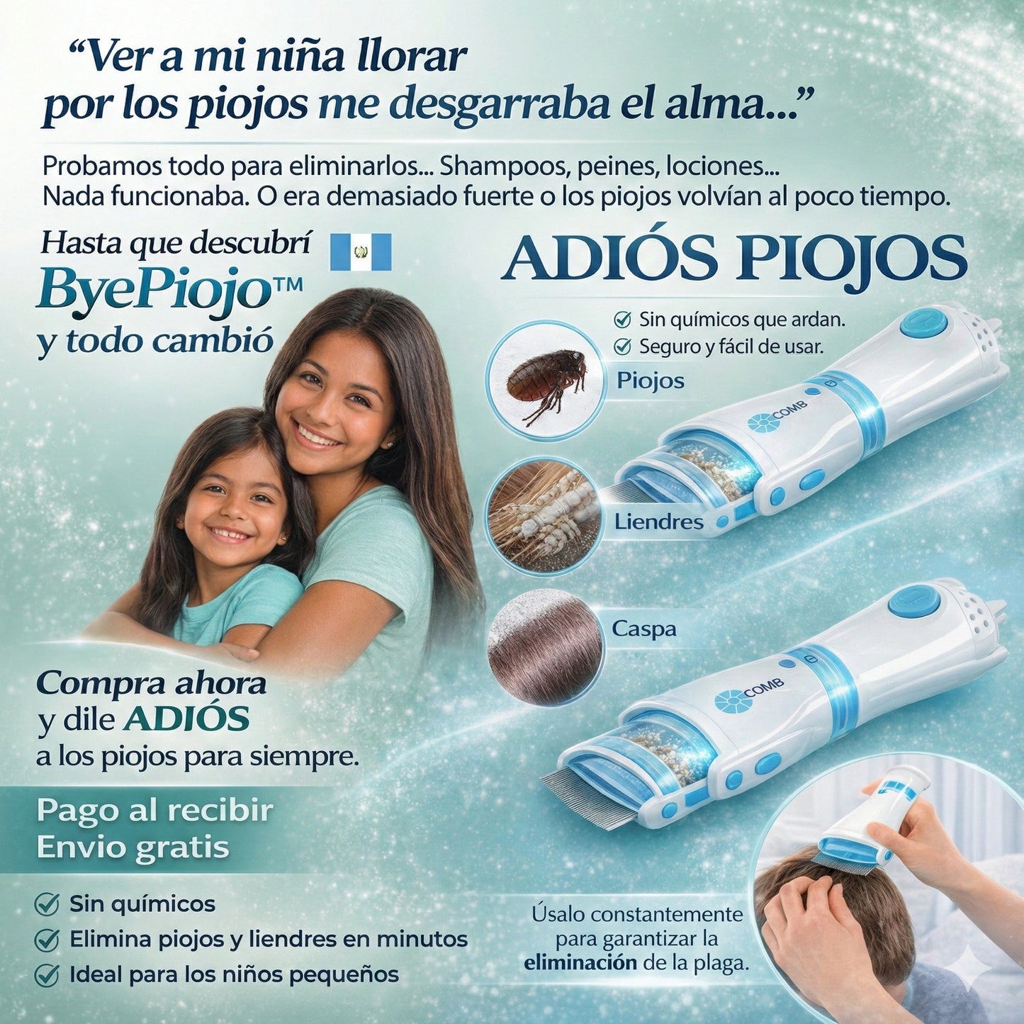 Peine Aspirador de Piojos. ORIGINAL. FILTROS GRATIS