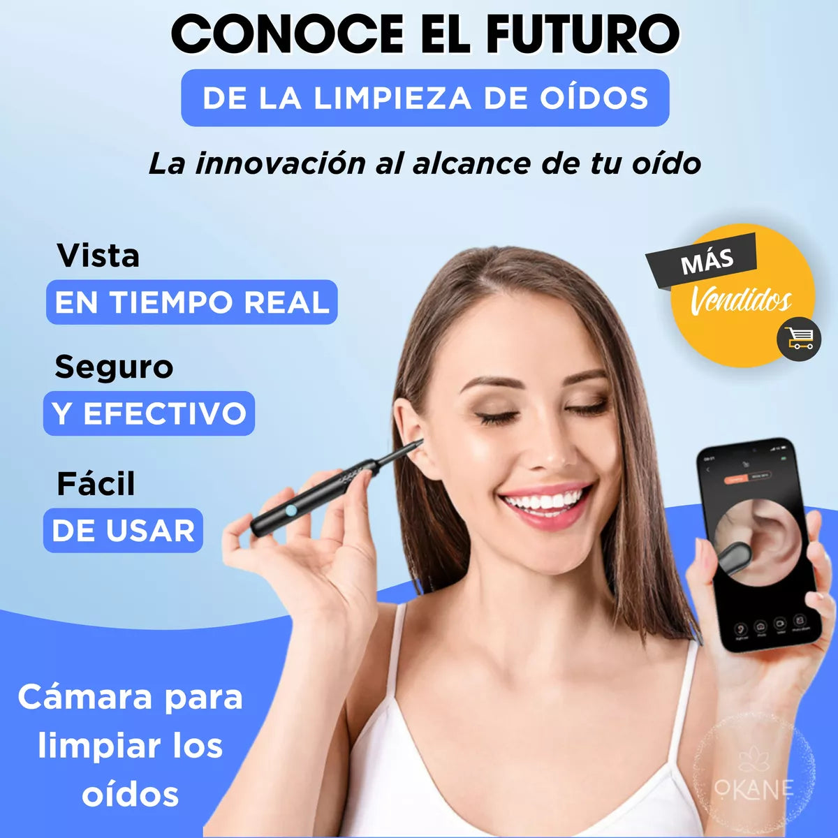 LIMPIADOR DE OÍDOS PROFESIONAL® ENDOSCOPICO +8 accesorios GRATIS