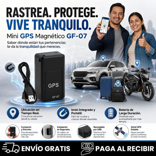 RASTREADOR GPS GF-07 ORIGINAL✅. CUIDA TUS PERTENECIAS