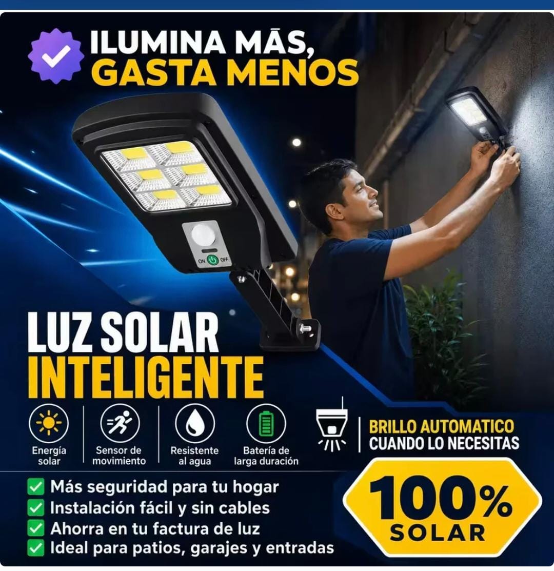 LÁMPARA SOLAR CON SENSOR DE MOVIMIENTO-AHORRA LUZ💡