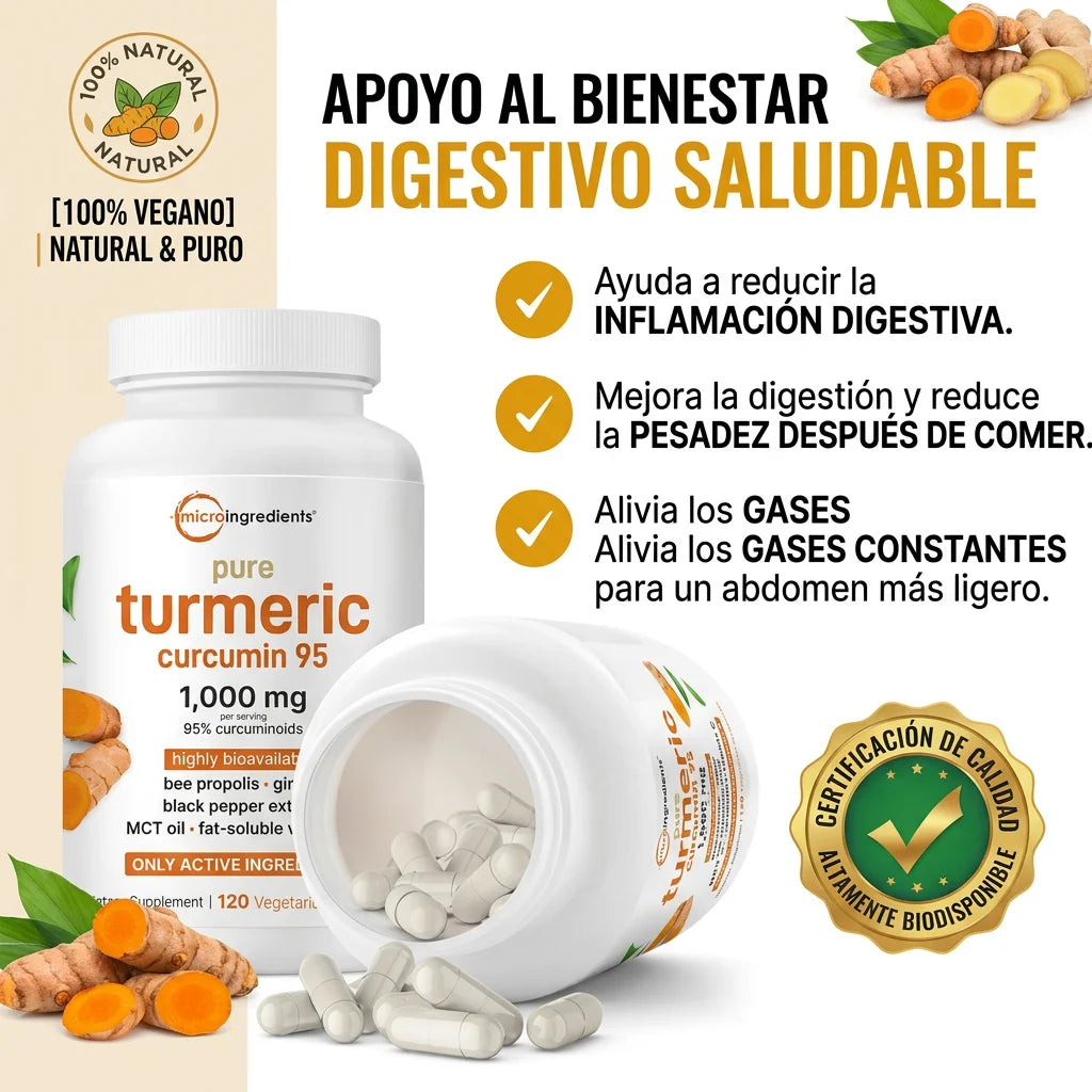 TURMERIC CÚRCUMA ANTIINFLAMATORIO (60 CÁPSULAS)-ENVÍO GRATIS